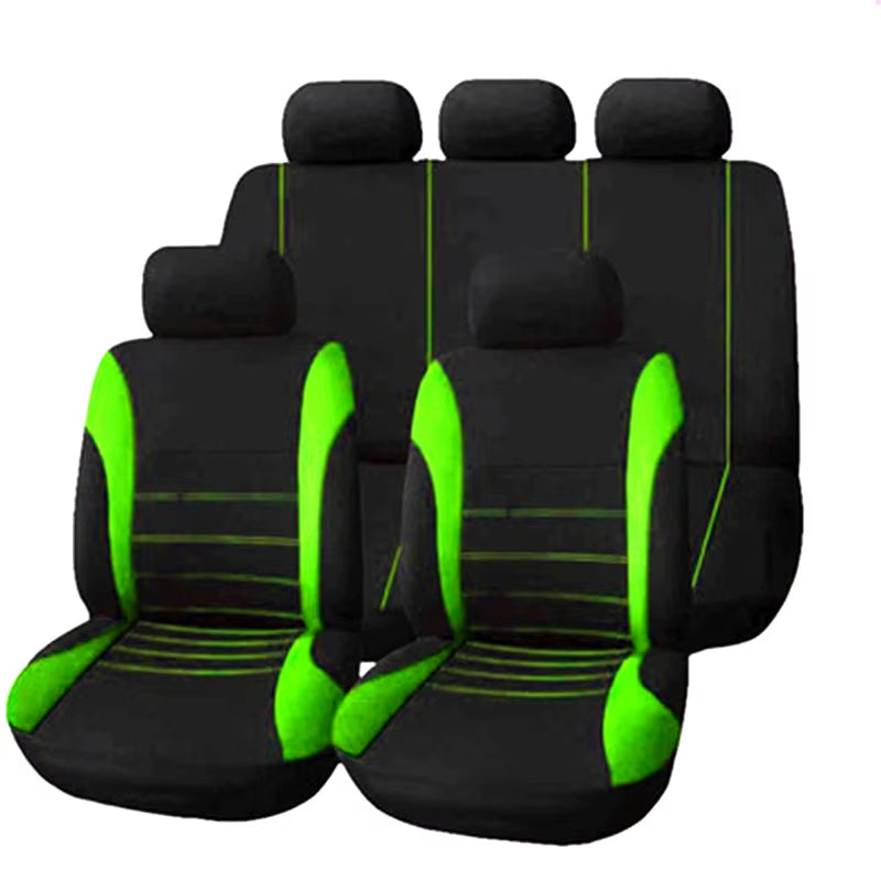 Housses de siège voiture universelles en polyester – Lot de 2, 4 ou 9 pièces – Confort toutes saisons – Pour sièges avant et arrière