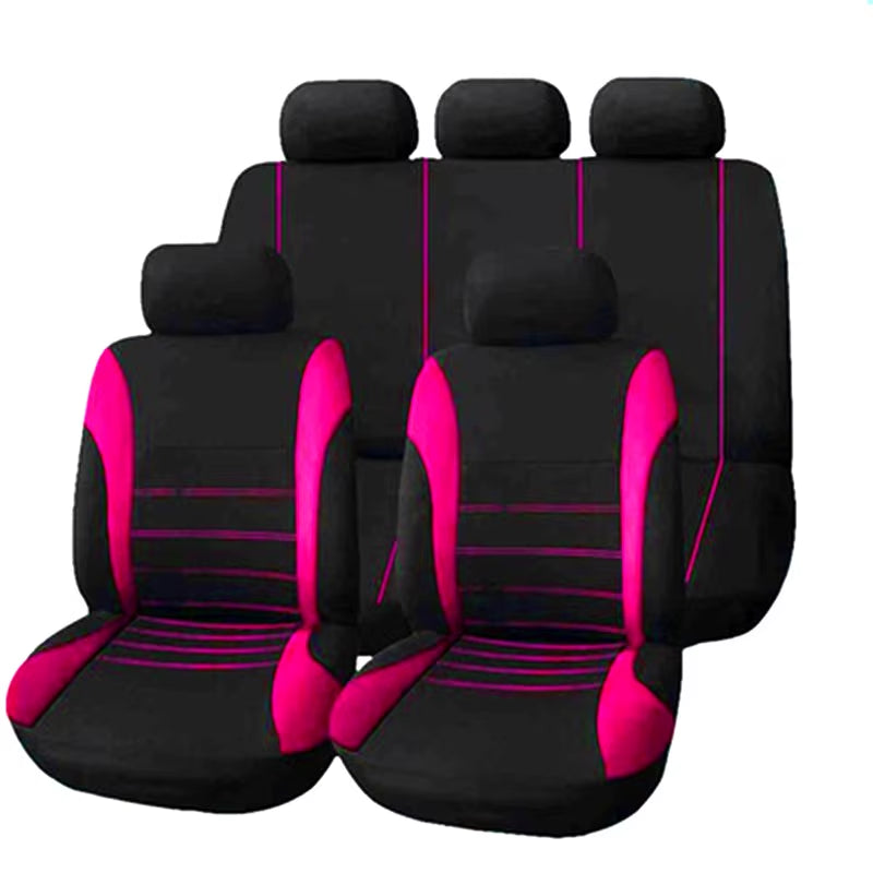 Housses de siège voiture universelles en polyester – Lot de 2, 4 ou 9 pièces – Confort toutes saisons – Pour sièges avant et arrière