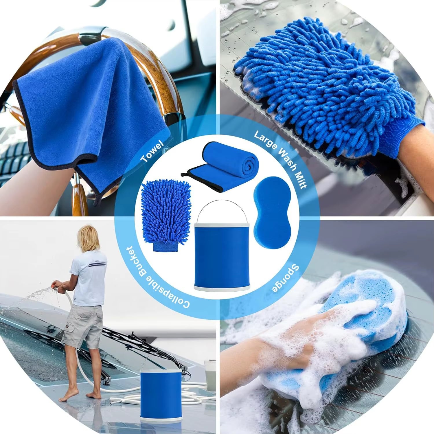 Ensemble Professionnel de Brosses Auto – Finition Impeccable