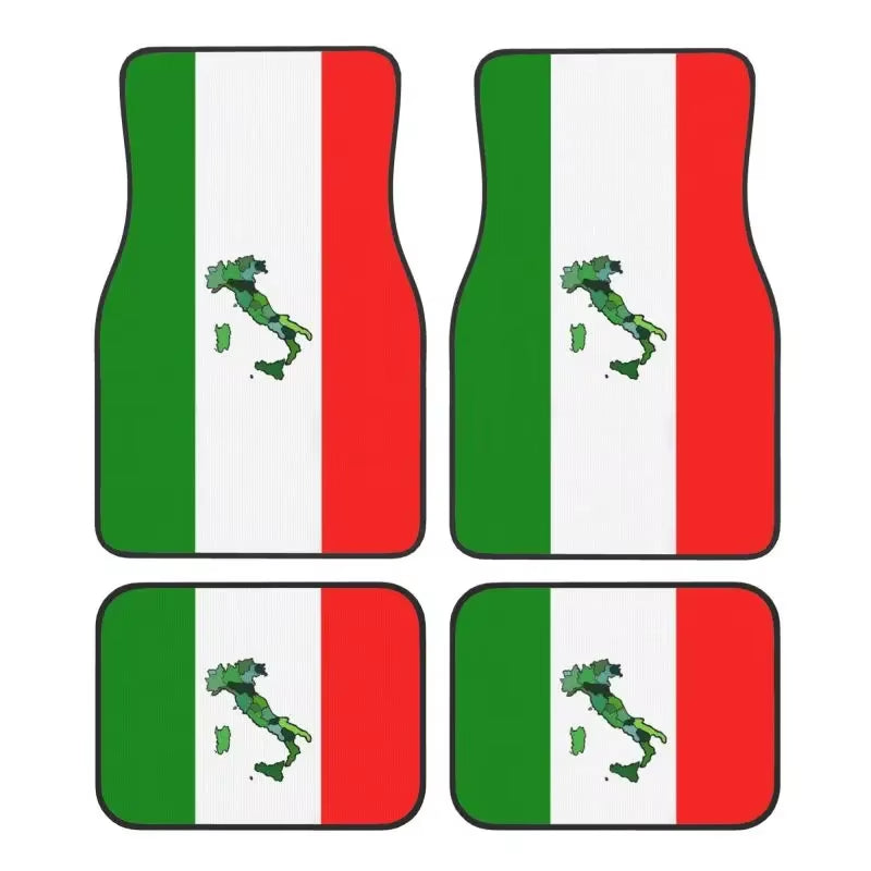 Tapis de sol universels drapeau Italie – 4 pièces antidérapantes