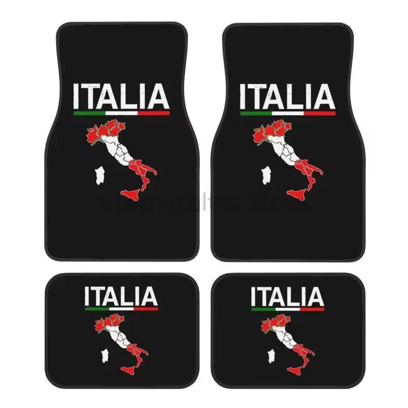 Tapis de sol universels drapeau Italie – 4 pièces antidérapantes