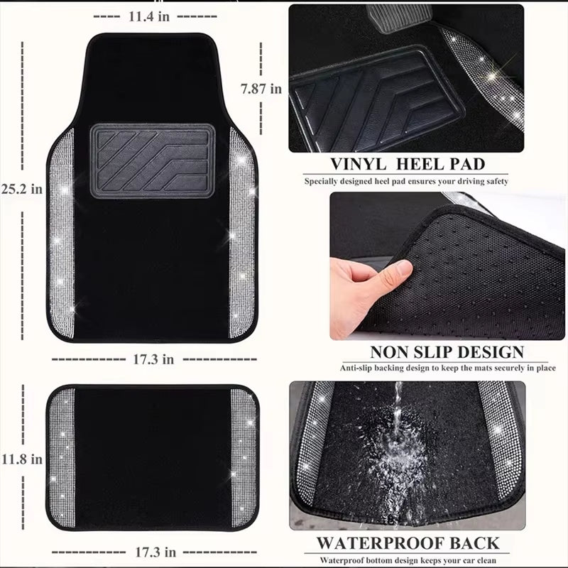 Tapis de sol universels PVC – Antidérapants, toutes saisons, motif diamant