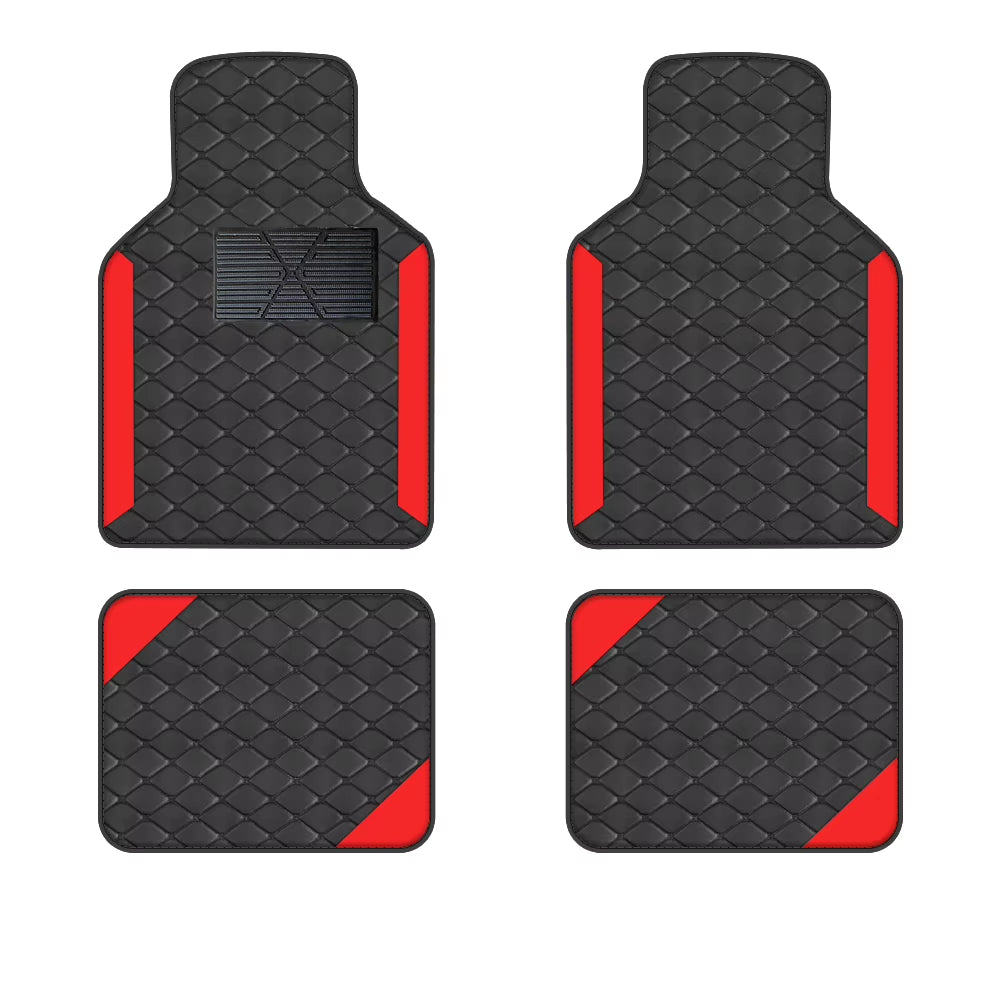 Tapis de Sol Voiture Luxe 4 Pièces en Cuir PU – Antidérapants, Résistants et Universels (LHD)