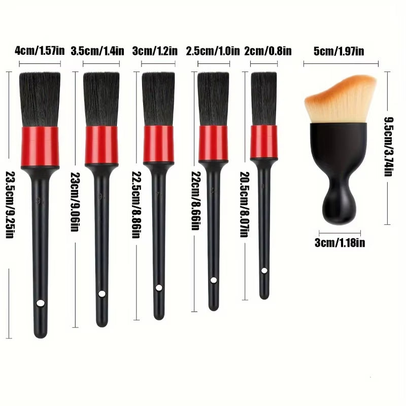Kit brosses detailing voiture (6 pièces)