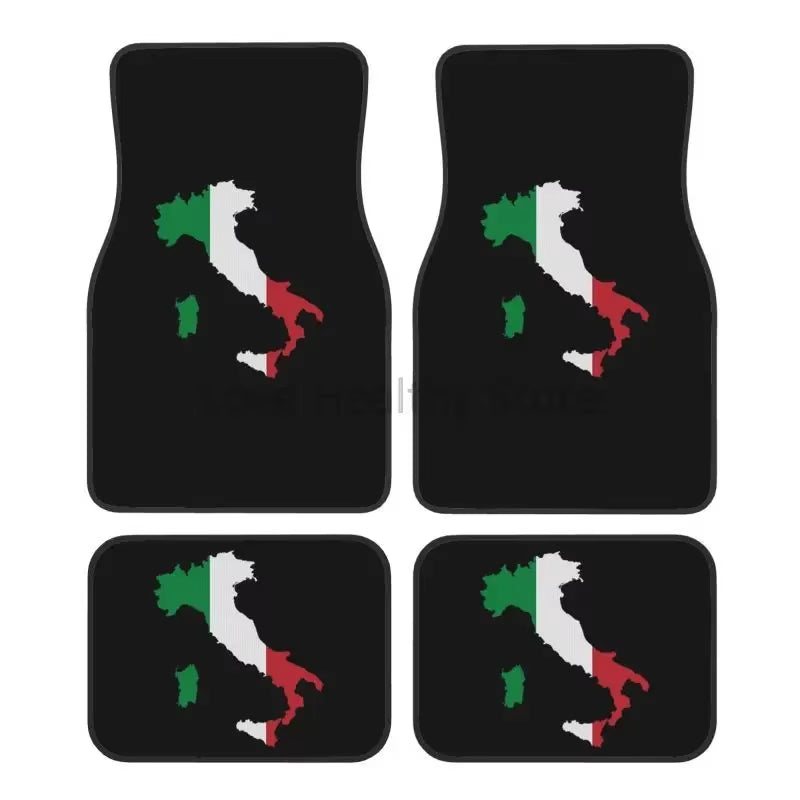 Tapis de sol universels drapeau Italie – 4 pièces antidérapantes