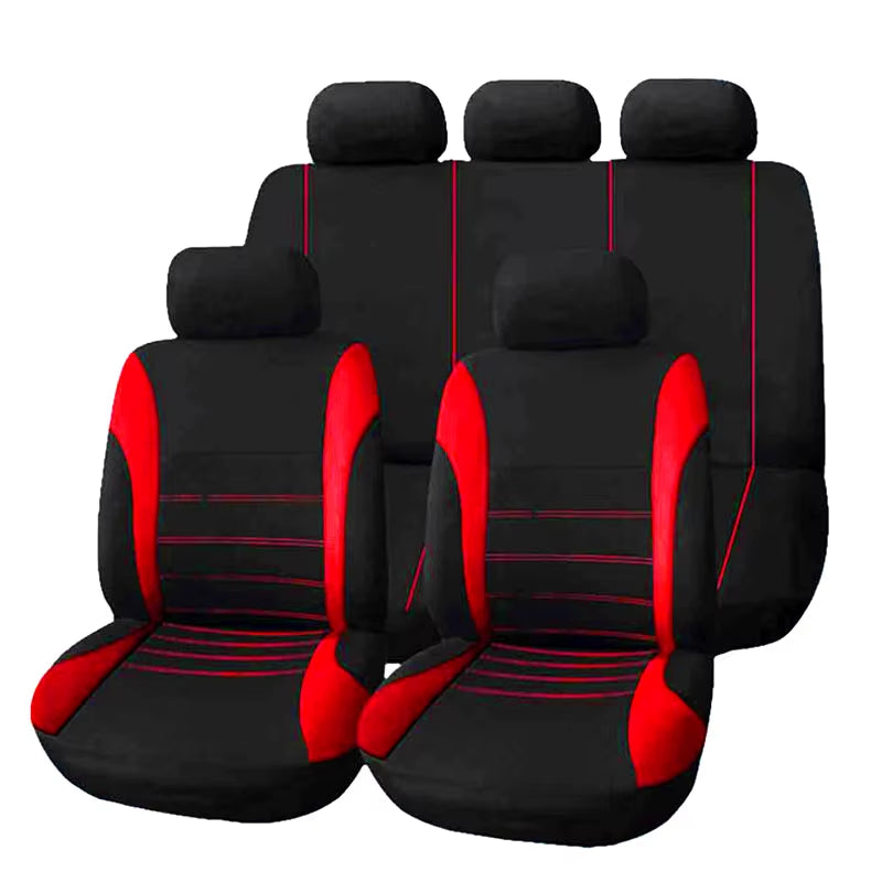 Housses de siège voiture universelles en polyester – Lot de 2, 4 ou 9 pièces – Confort toutes saisons – Pour sièges avant et arrière