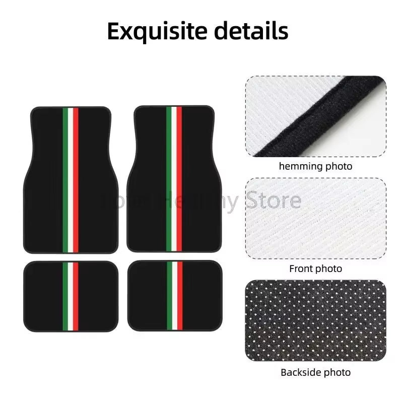 Tapis de sol universels drapeau Italie – 4 pièces antidérapantes