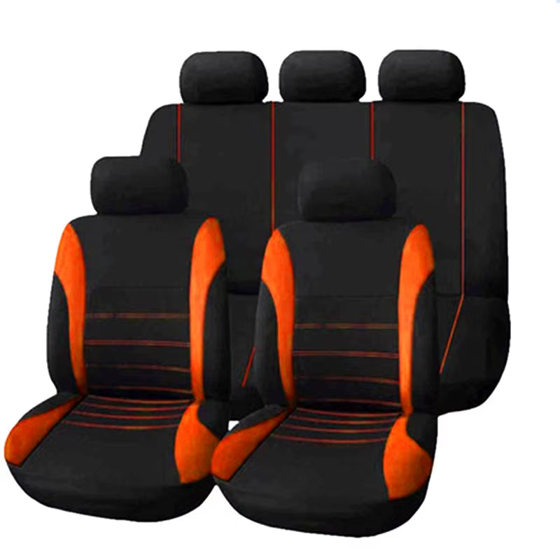 Housses de siège voiture universelles en polyester – Lot de 2, 4 ou 9 pièces – Confort toutes saisons – Pour sièges avant et arrière