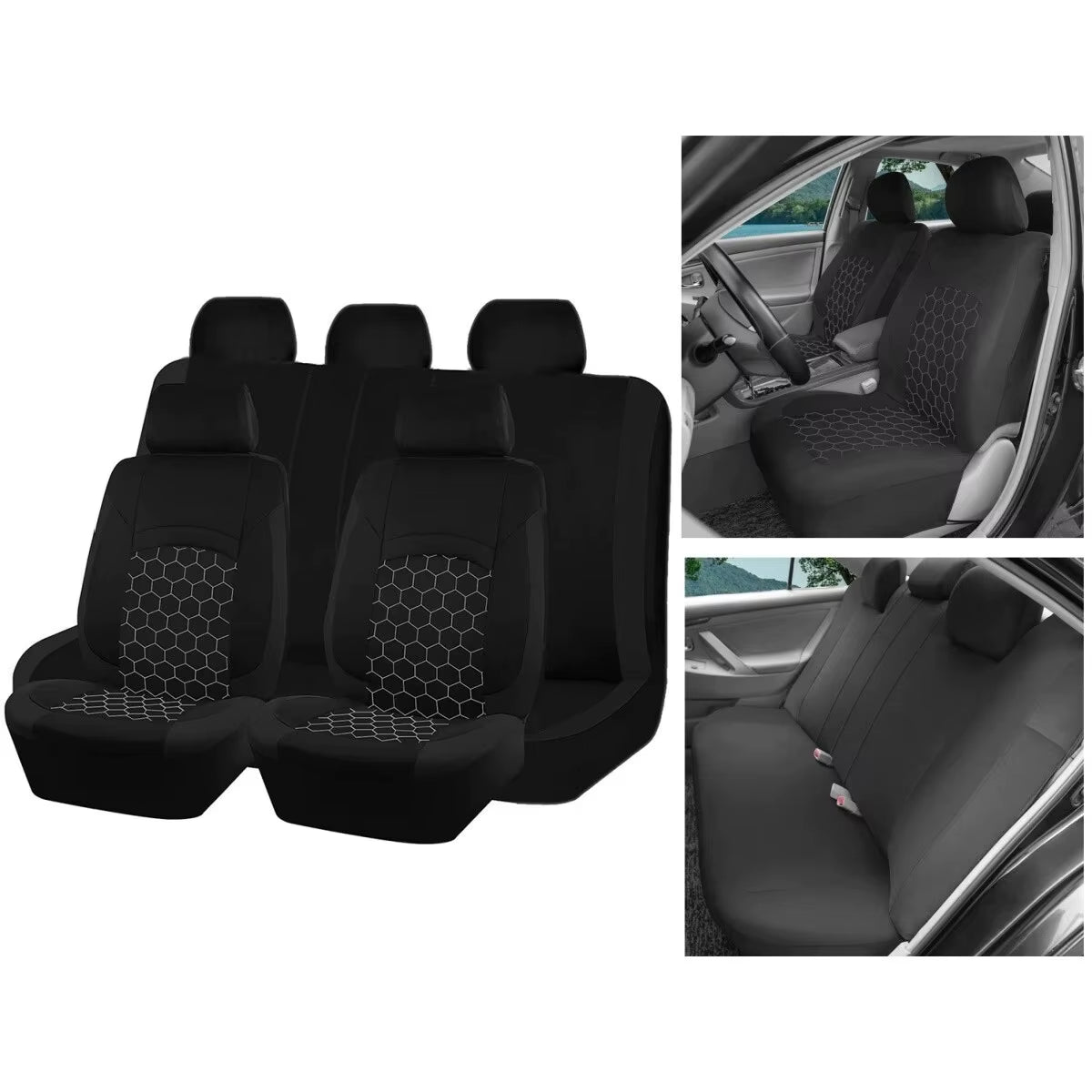 Housses de siège voiture – Respirantes, durables et confortables – Tissu doux– Utilisation toutes saisons