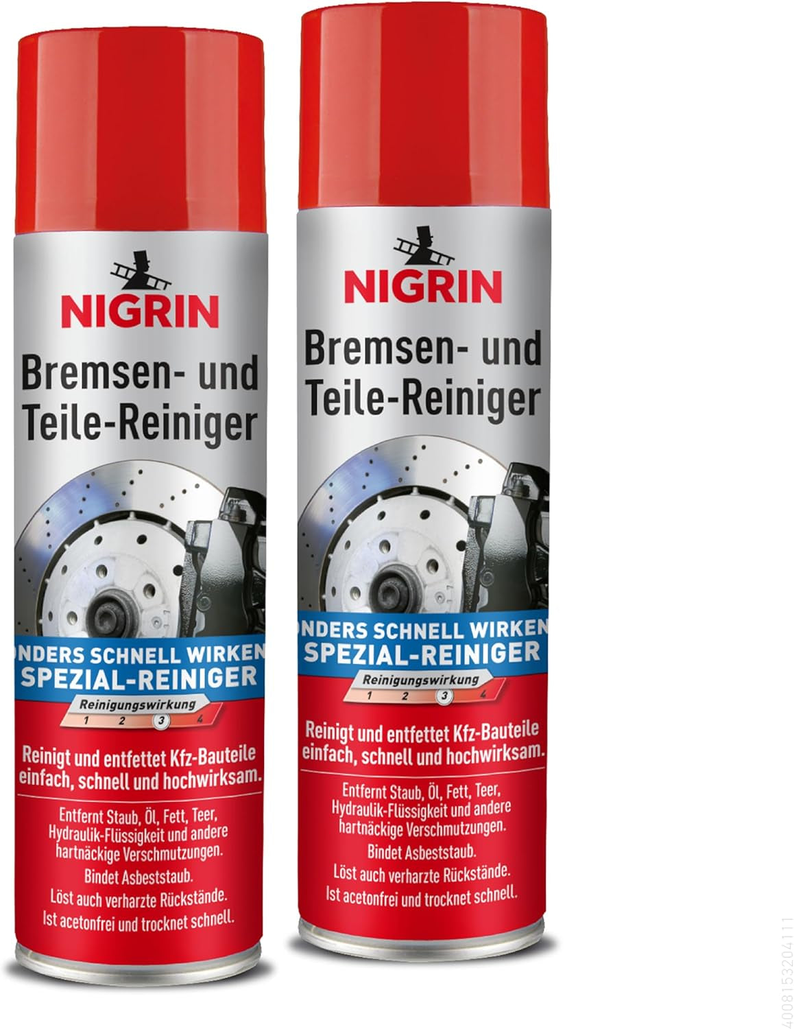 Lot De 2 Bombes De Nettoyant Pour Freins Et Pièces De Moteur - 500 Ml