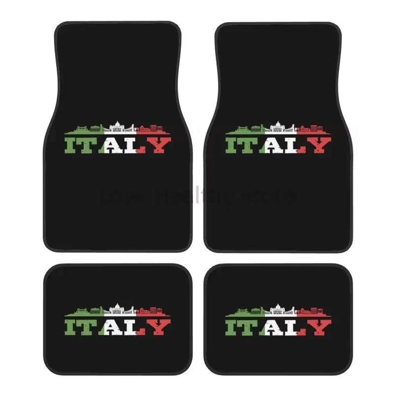 Tapis de sol universels drapeau Italie – 4 pièces antidérapantes