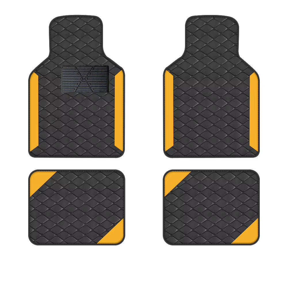 Tapis de Sol Voiture Luxe 4 Pièces en Cuir PU – Antidérapants, Résistants et Universels (LHD)
