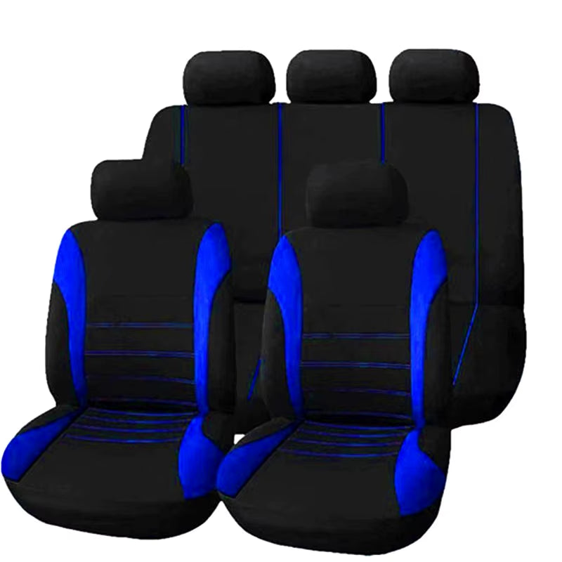 Housses de siège voiture universelles en polyester – Lot de 2, 4 ou 9 pièces – Confort toutes saisons – Pour sièges avant et arrière