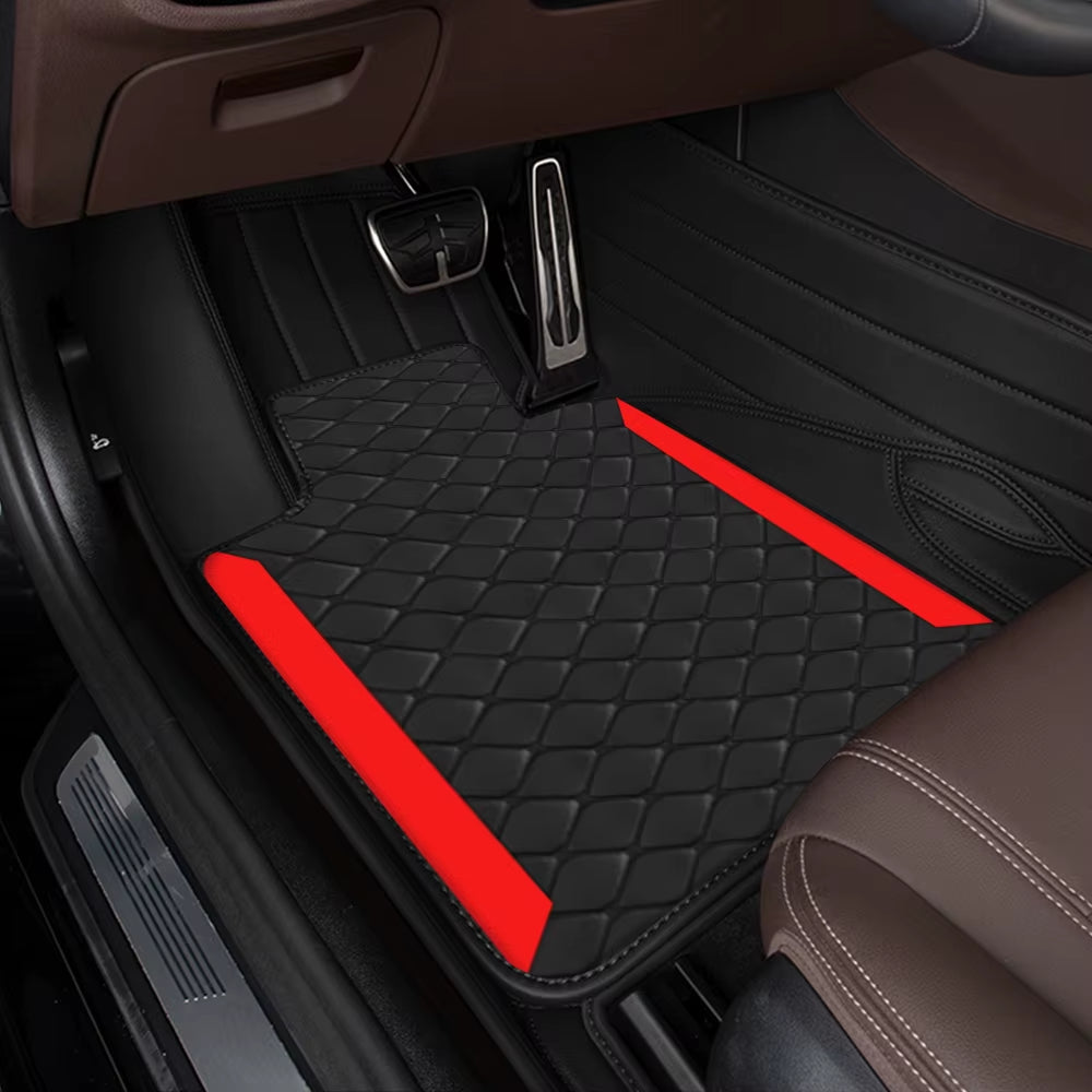 Tapis de Sol Voiture Luxe 4 Pièces en Cuir PU – Antidérapants, Résistants et Universels (LHD)